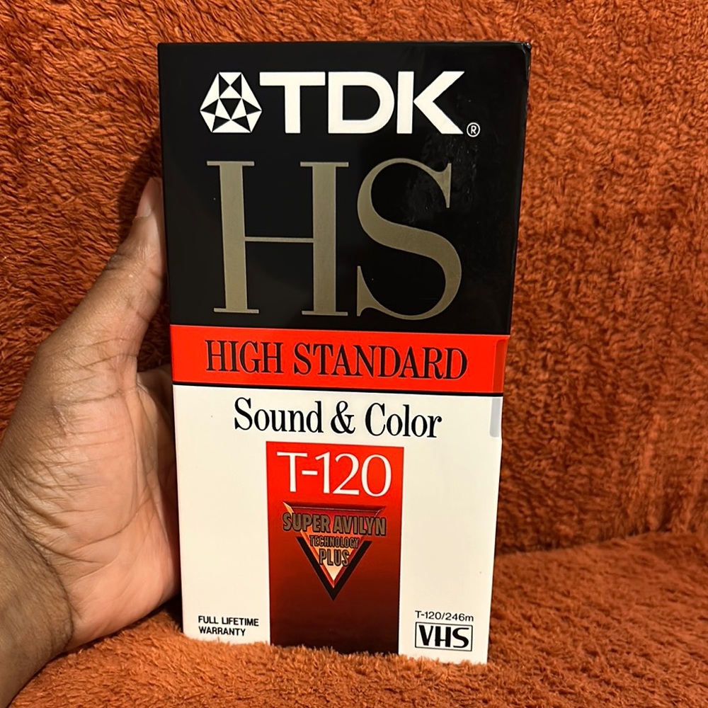 TDK HS T-120 VHS Tape - Black and Red